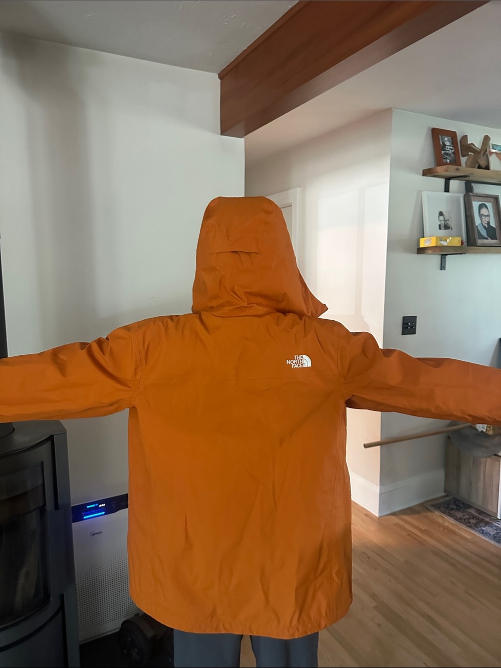 The North Face Rust-Orange Hooded Shell Jacket